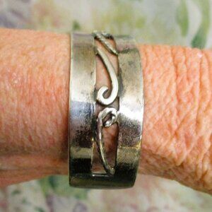 HANDMADE Sterling Silver Cuff Bracelet ~ VINTAGE A.G. Signed Southwestern Navajo